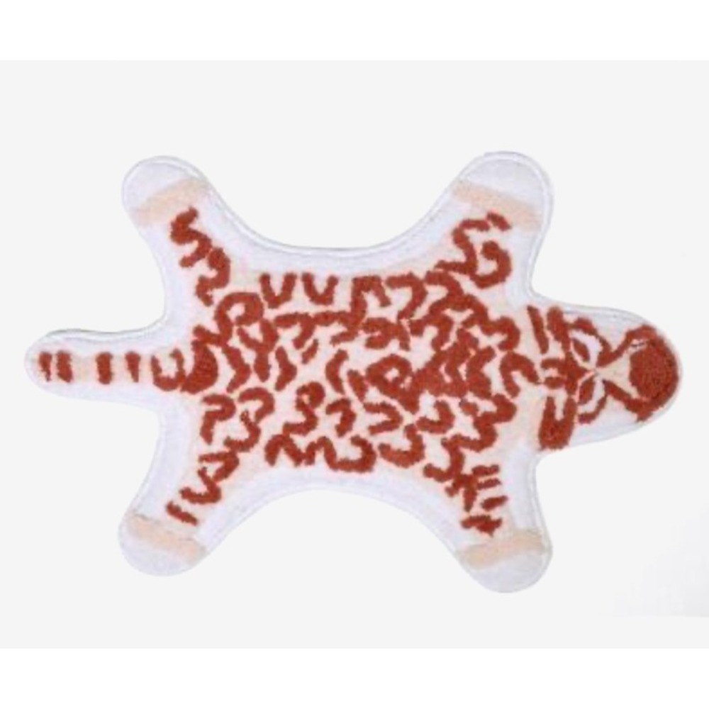 NatureStep‎ Cheetah Bath Rug Unisex OS Orange NWT Recycled Non-Skid Animal Shape